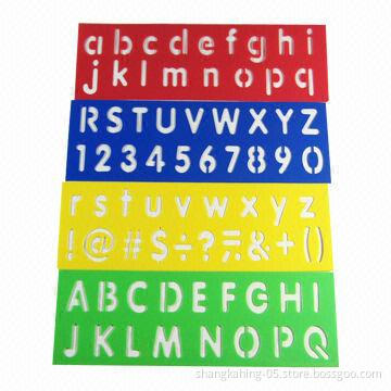 Eco-friendly letter font PP plastic wall drawing stencils and templates for children